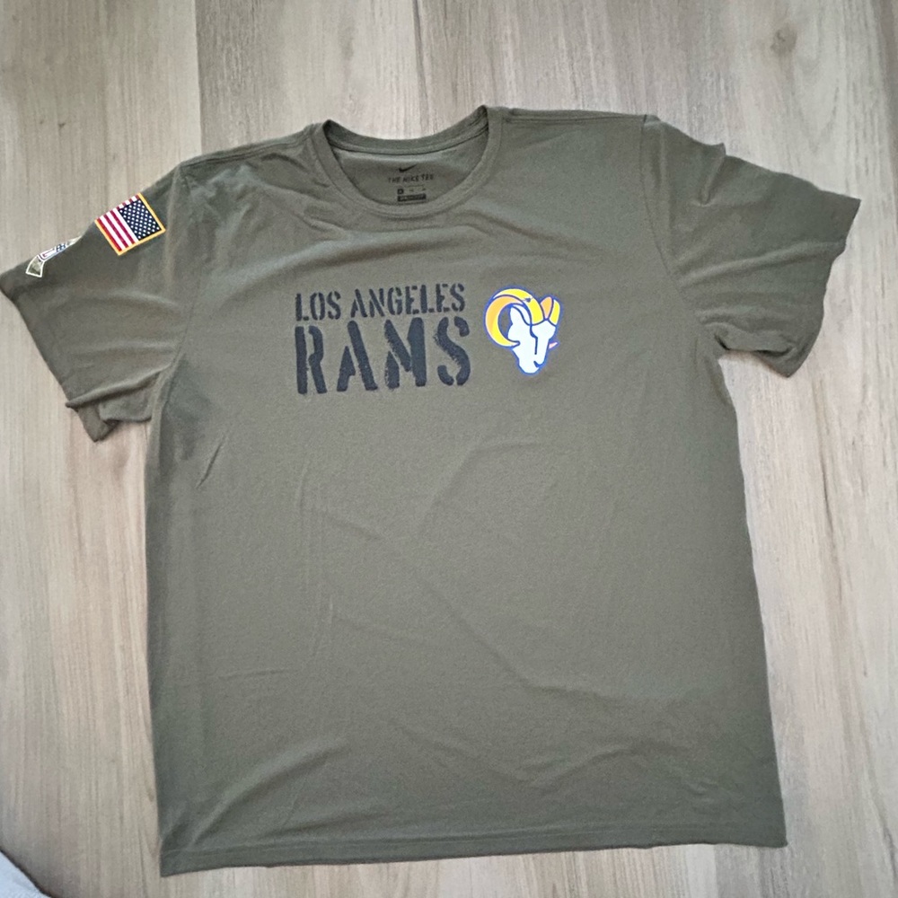 Nike Olive Green Military Los Angeles Rams Tee